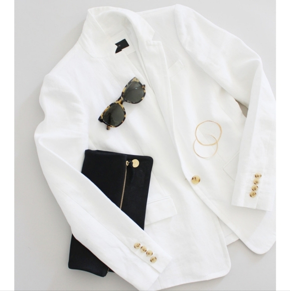 J. Crew White Linen Regent Blazer 16 - Picture 10 of 11